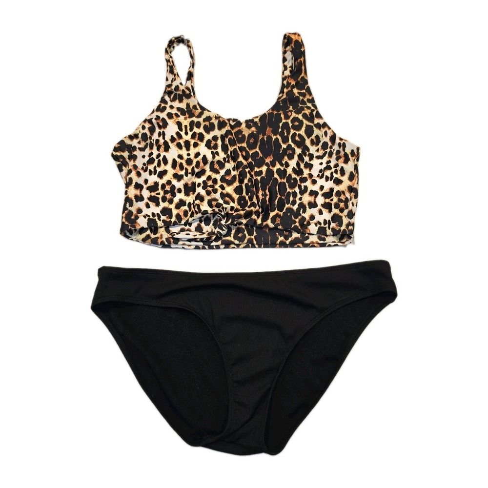 Two Piece Bathing Suit Leopard Different Brands Size 10